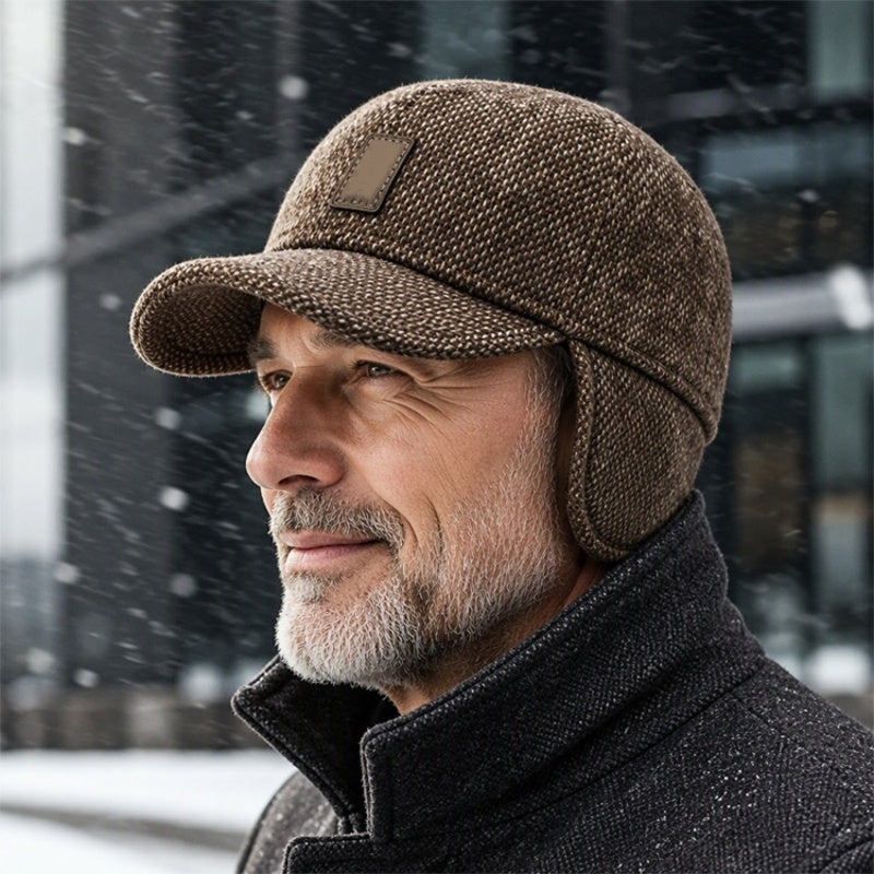 【Kjøp 1 få 1 gratis】🧢 Klassisk vinterlue for menn med skjulte øreklapper – Holder deg varm i minusgrader