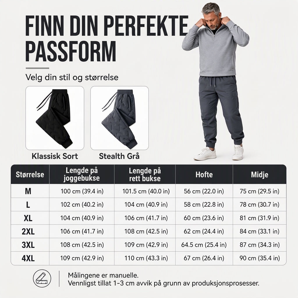 Varme termobukser for unisex – komfortable ute hele vinteren