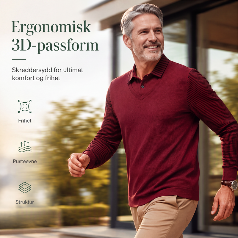 Langermet genser for menn med todelt look