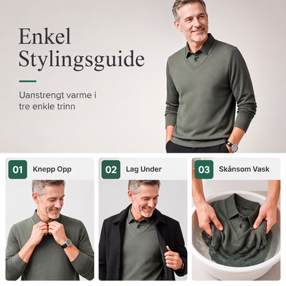 Langermet genser for menn med todelt look