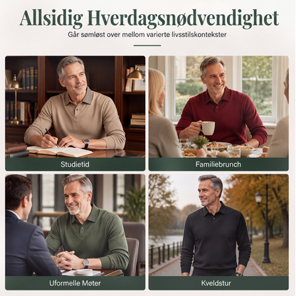 Langermet genser for menn med todelt look