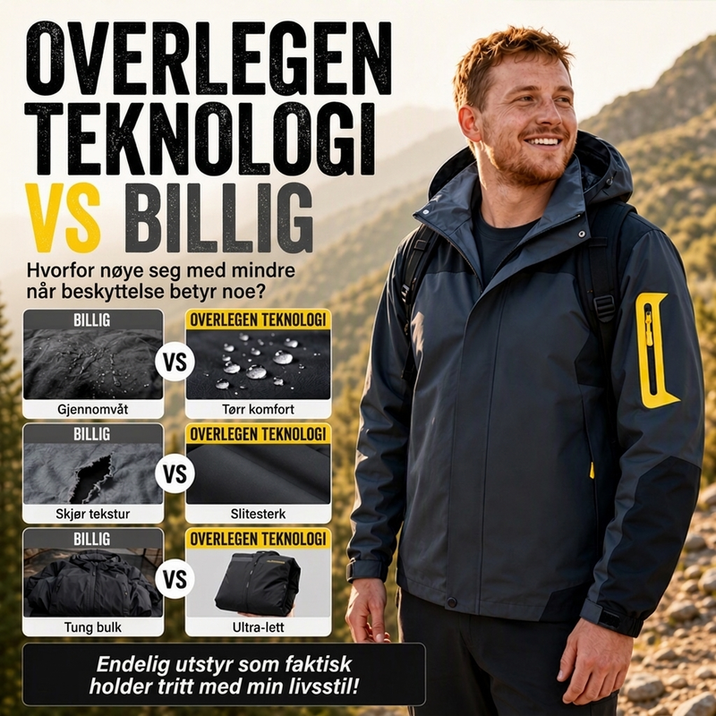 🌬️🧥Vindtett herrejakke i flere farger – for utendørs bruk
