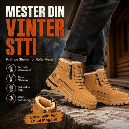 👢 Vinterstøvler for menn med sklisikker såle og varmt fôr