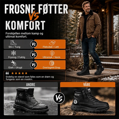 👢 Vinterstøvler for menn med sklisikker såle og varmt fôr