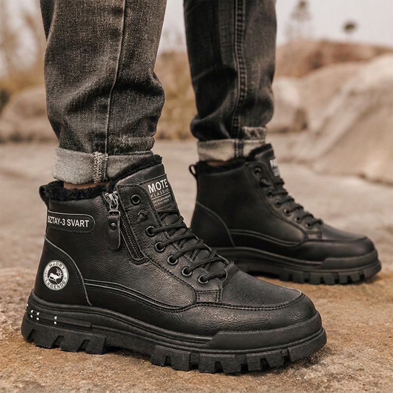 👢 Vinterstøvler for menn med sklisikker såle og varmt fôr