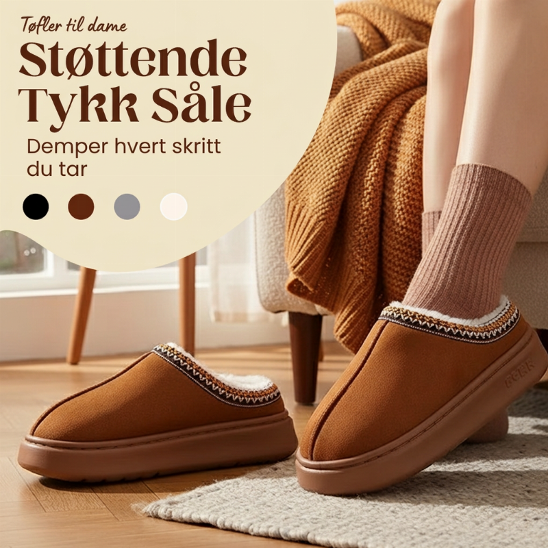 🥿 Varme tøfler for damer – mykt fôr og tykk såle