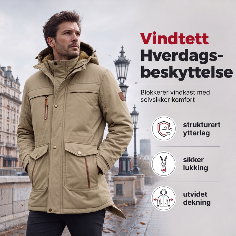 🧥 Vindtett termojakke for menn – lett og varm