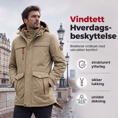 🧥 Vindtett termojakke for menn – lett og varm