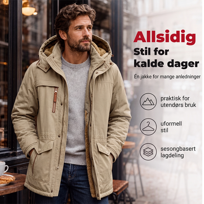 🧥 Vindtett termojakke for menn – lett og varm