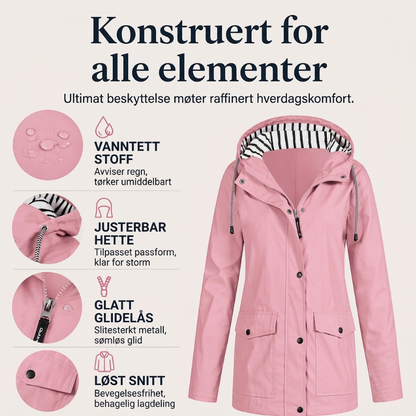 🌧️ Vanntett og vindtett utendørsjakke for kvinner
