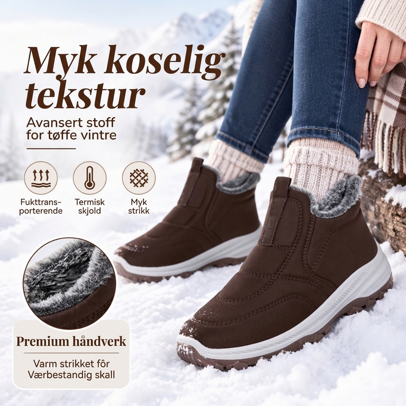 🧦 Varme, sklisikre påtrekksko for unisex