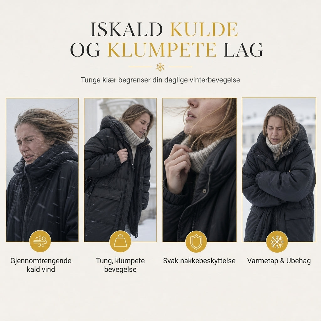 Vinterkort, hetteforet jakke med pels krage for kvinner
