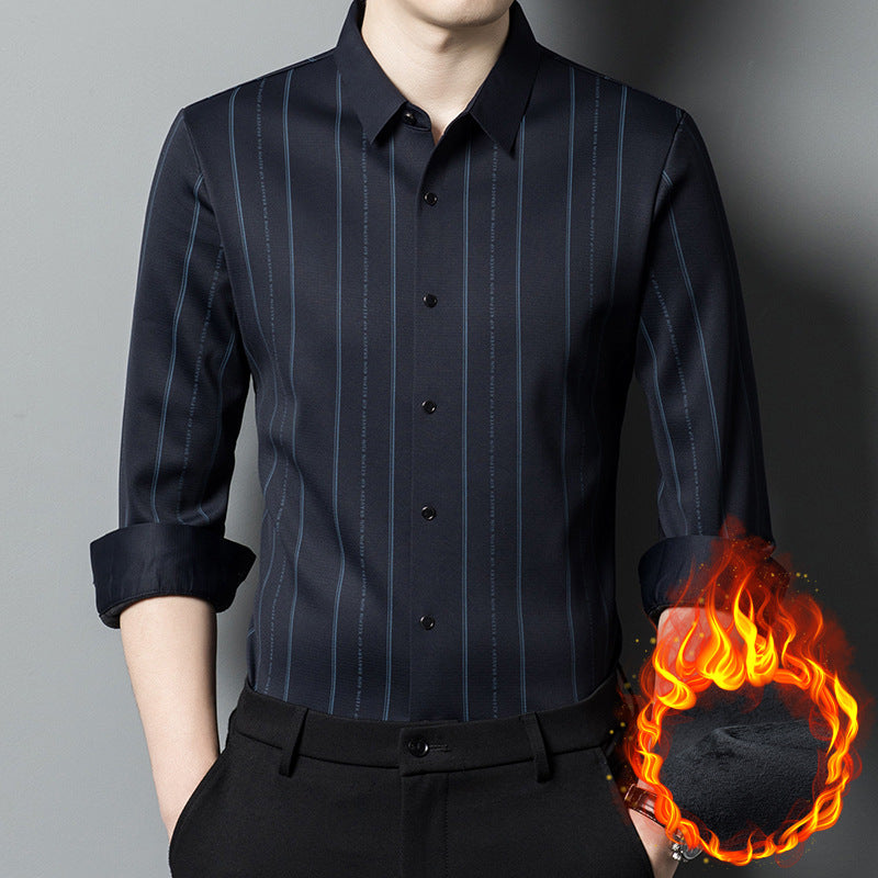 Vattert vinterskjorte for menn – elastisk og krøllfri
