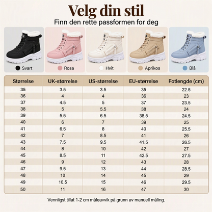 Ankelstøvler for kvinner – varme og med plysjfôr
