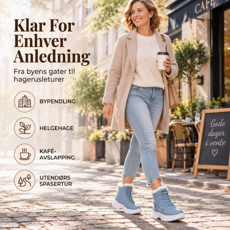 Ankelstøvler for kvinner – varme og med plysjfôr