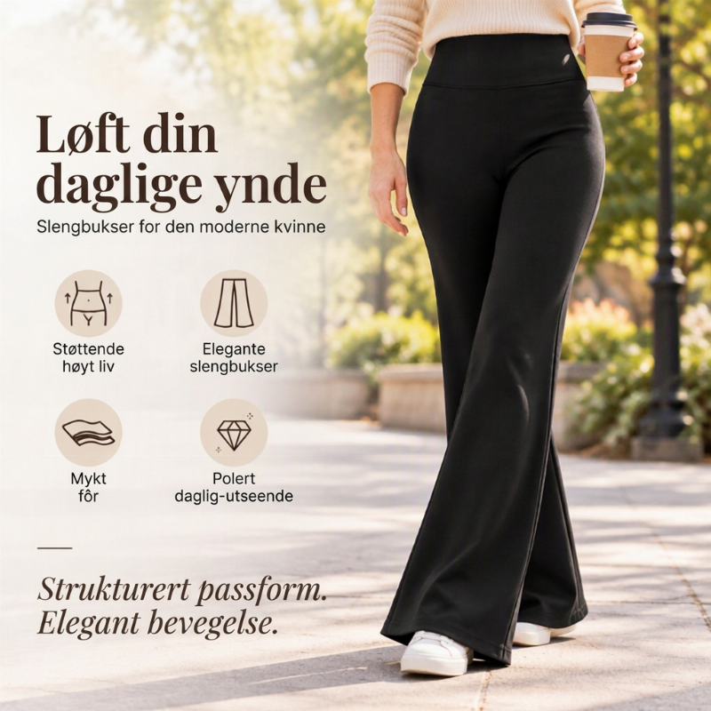 Damebukse i flaredesign med høy midje og myk fôring