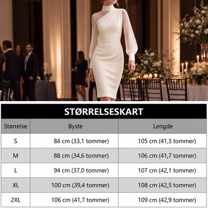Damekjole med høy krage, mesh og kroppsnær passform