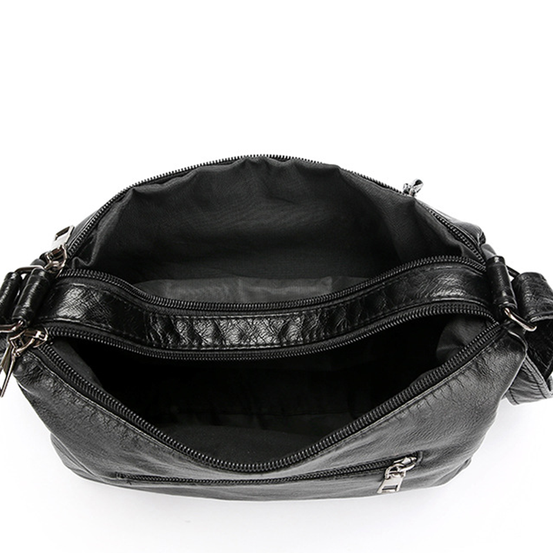 Crossbody-Veske i Mykt PU-Skinn med Flere Lommer for Kvinner