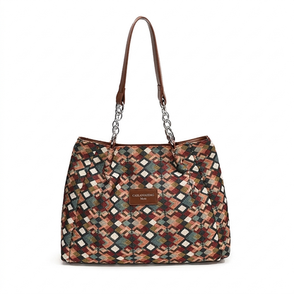 Tote bag med leopardmønster for kvinner
