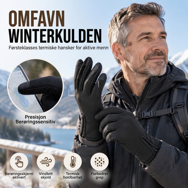 Varmefôrede sykkelhansker med touchfunksjon