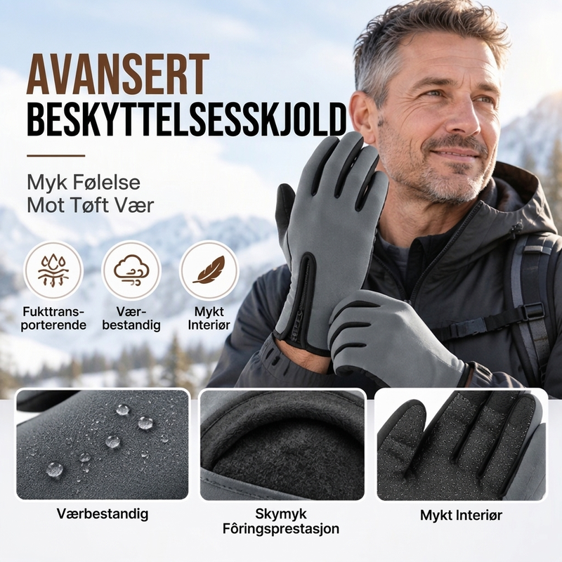 Varmefôrede sykkelhansker med touchfunksjon