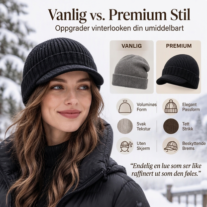 【1+1 gratis】Varm strikket lue med brem – unisex