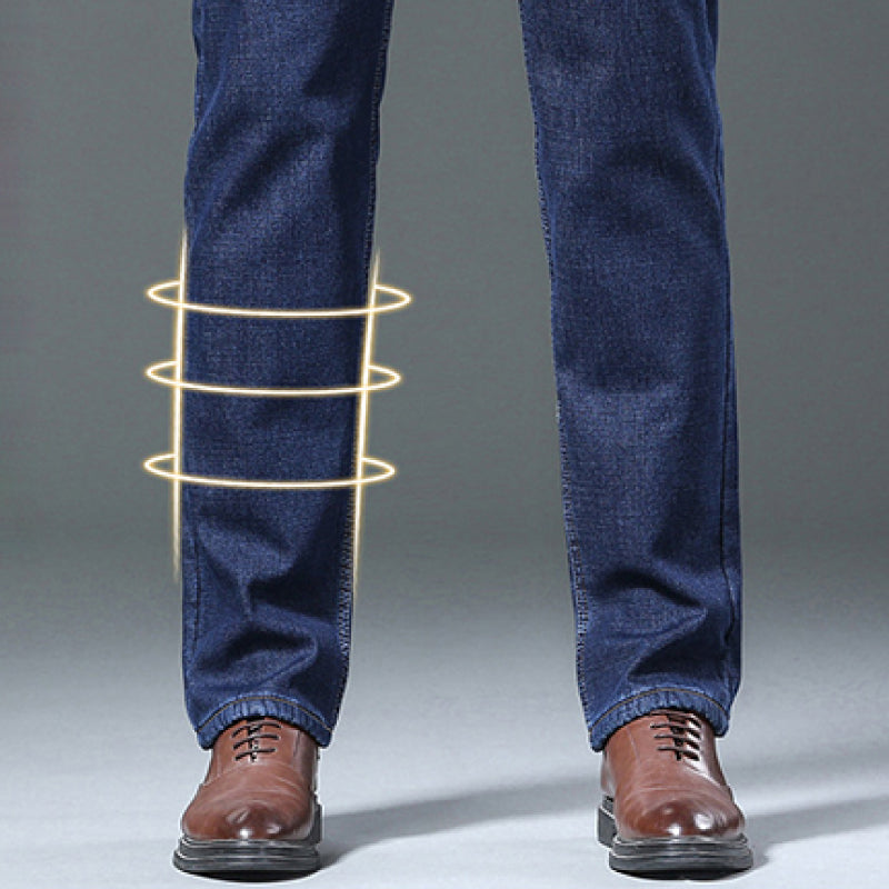 Herre løs passform rett ben jeans i falsk fleece