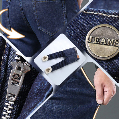 Herre løs passform rett ben jeans i falsk fleece