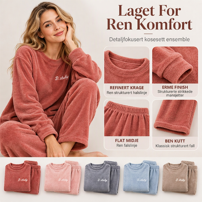Pyjamasett i korallfleece for kvinner – koselig og varmt