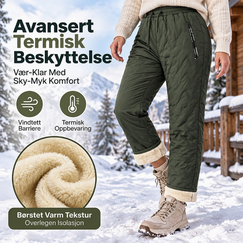 Vinterbukser med tykk fôring av plagg for kvinner