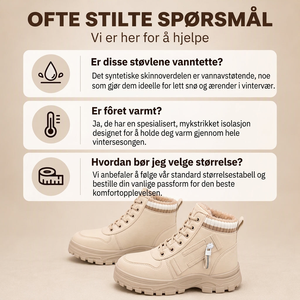 Myke, fôrede skinnsko for damer, egnet både utendørs og innendørs