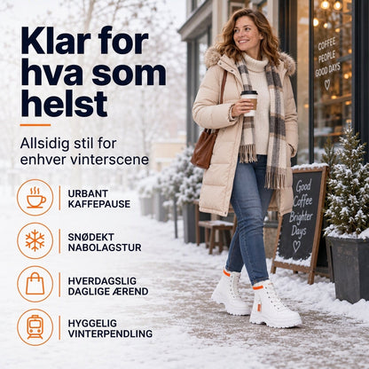 Myke, fôrede skinnsko for damer, egnet både utendørs og innendørs