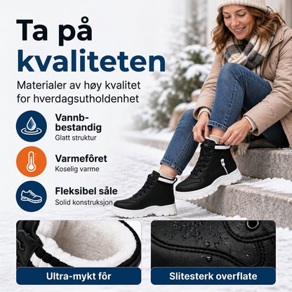 Myke, fôrede skinnsko for damer, egnet både utendørs og innendørs