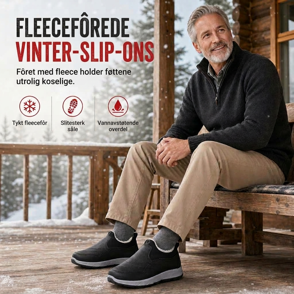 Komfortable vintersko for herrer – varme slip-on-sko med myk såle