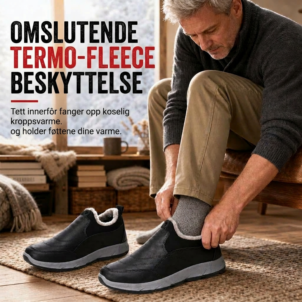Komfortable vintersko for herrer – varme slip-on-sko med myk såle
