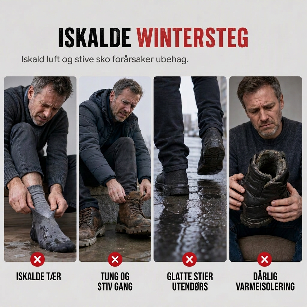Komfortable vintersko for herrer – varme slip-on-sko med myk såle