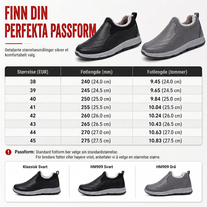 Komfortable vintersko for herrer – varme slip-on-sko med myk såle