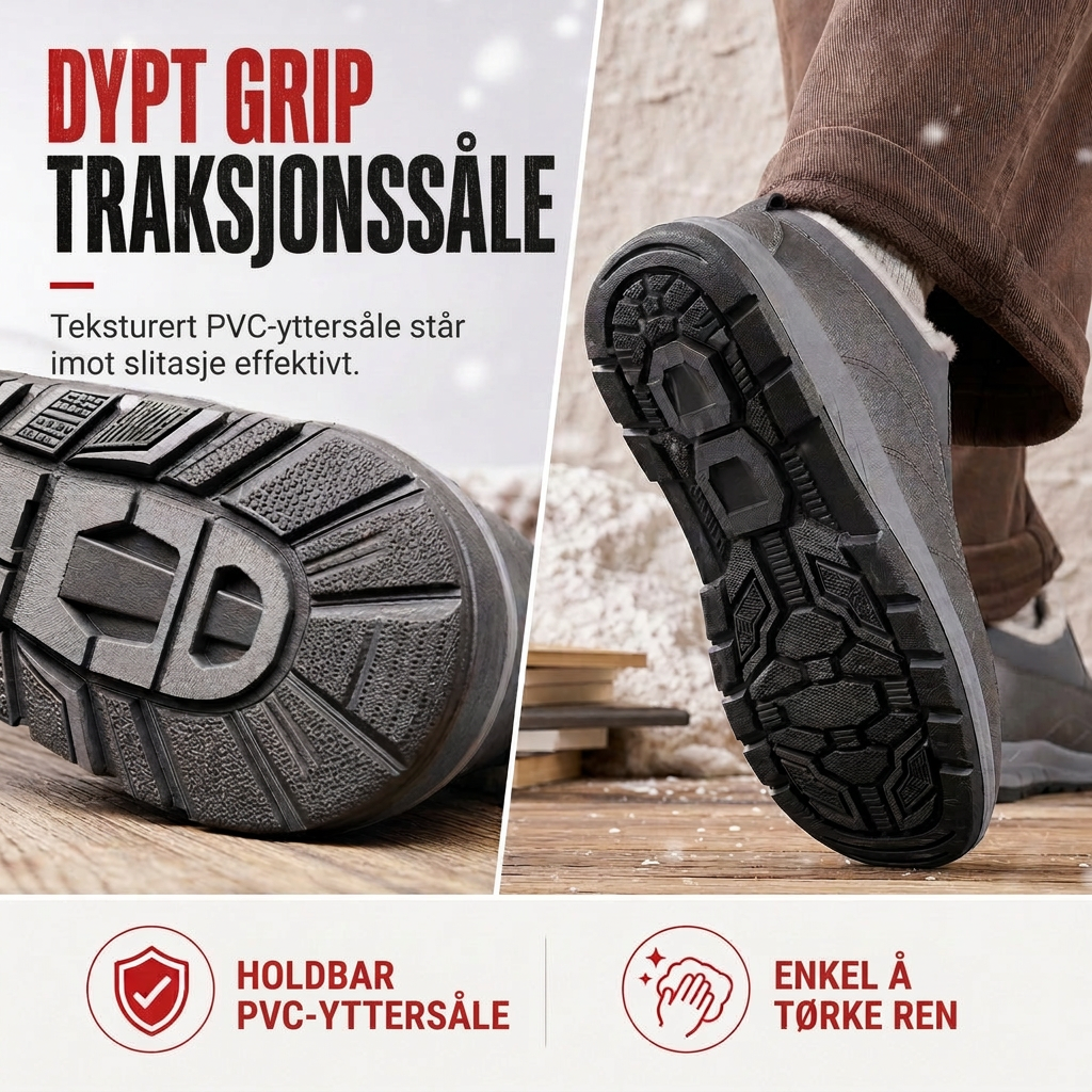 Komfortable vintersko for herrer – varme slip-on-sko med myk såle