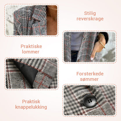 Klassisk Rutet Blazer for Kvinner