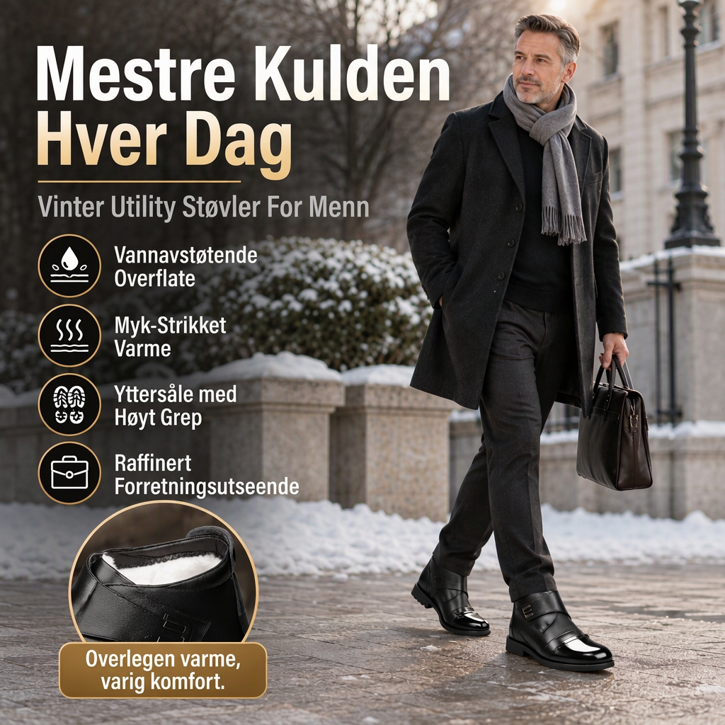 Varme og vanntette skinnsko for menn