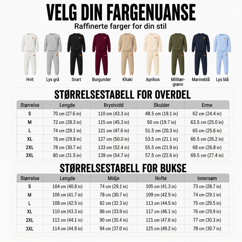 Herre-casual-sett i strukturert jacquard med sportsdesign
