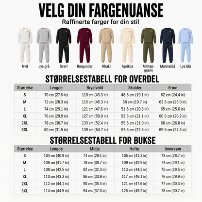 Herre-casual-sett i strukturert jacquard med sportsdesign