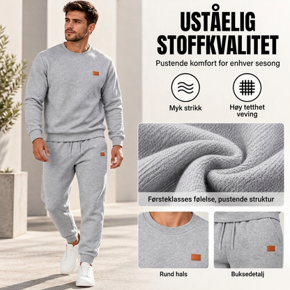 Herre-casual-sett i strukturert jacquard med sportsdesign