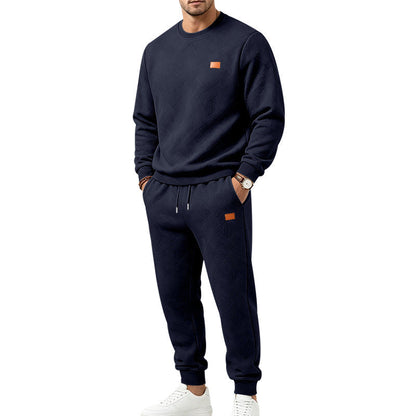 Herre-casual-sett i strukturert jacquard med sportsdesign
