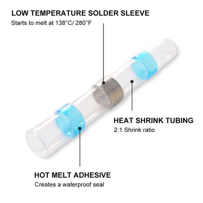 Комплект водоустойчиви съединители за запояване на проводници SolderStick